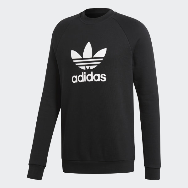 adidas Trefoil Warm-Up Crew Sweatshirt - Black | adidas