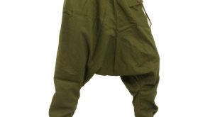 Aladdin Pants Harem Pants - Cotton Large Side Pocket - Green PC008-