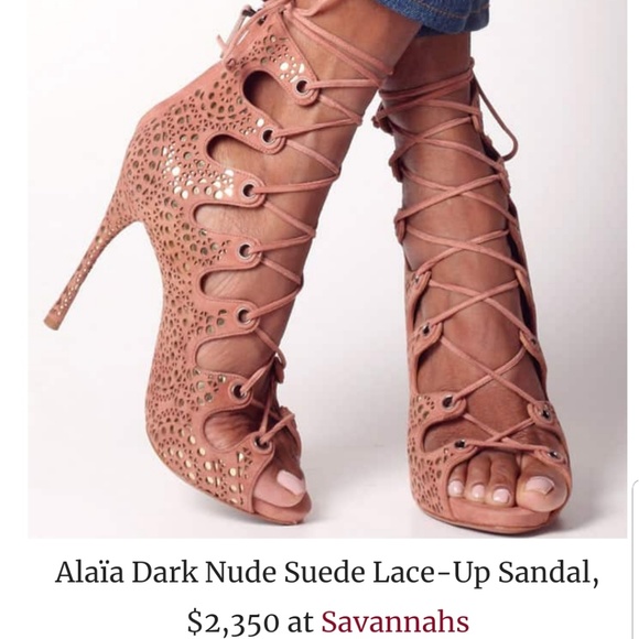 Alaia Shoes | Nwt Laser Cut Lace Up Sandals | Poshma