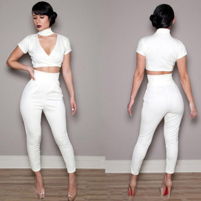 all white jumpsuits 08007027 | The Cute Styl