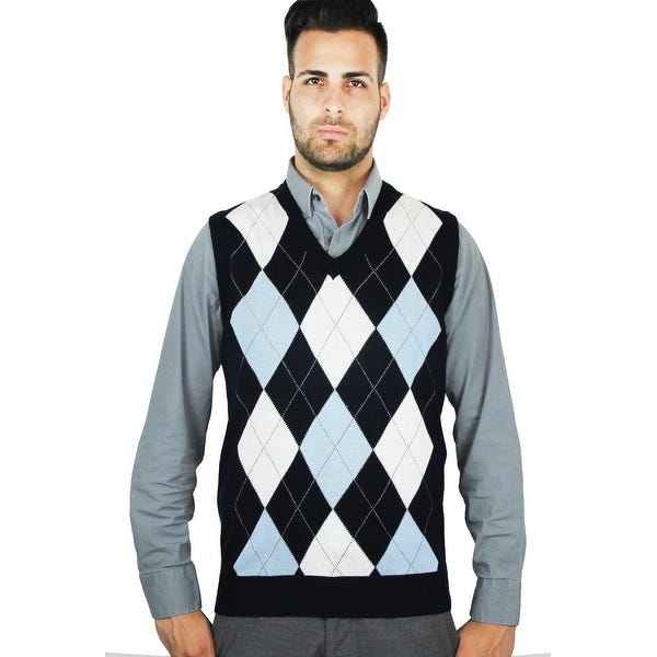 Shop Men's Argyle Sweater Vest (SV-255) - Overstock - 235008