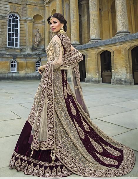 Indian maroon and gold beaded dress | Pakistani bridal wear, Asian .