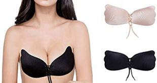 Bocianelli Strapless Backless Bra, [2 Pack ] Push-up Sticky .