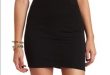 Lily White Skirts | Simple Stretchy Black Bodycon Skirt | Poshma