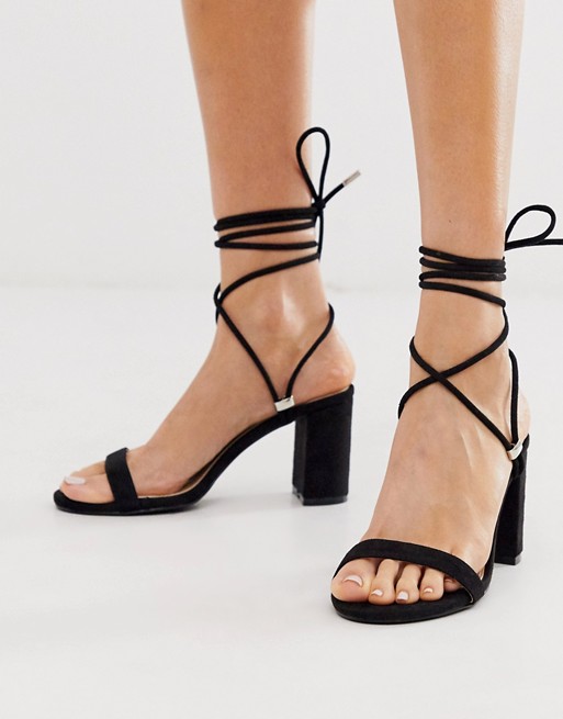 RAID Alondra black strappy block heeled sandals | AS