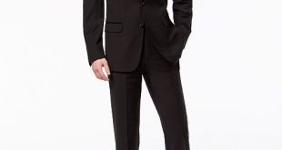 Calvin Klein Men's X-Fit Infinite Stretch Black Tuxedo Suit .