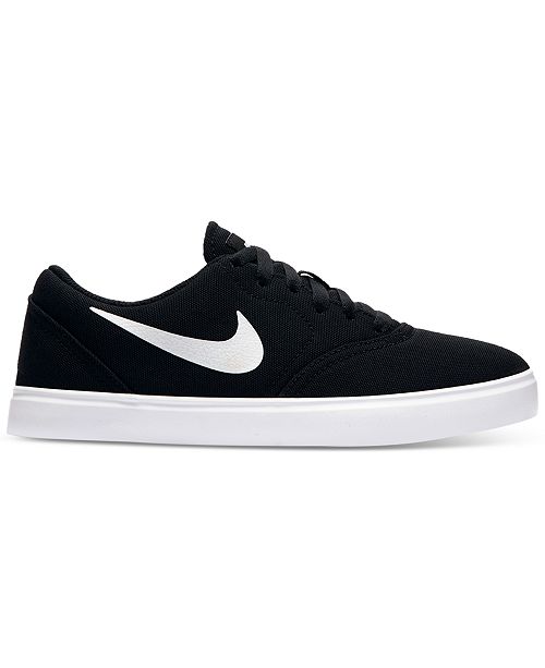 Nike Boys' SB Check Canvas Skateboarding Sneakers from Finish Line .