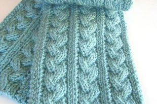 Free knitting pattern for Braided Cable Scarf and more scarf .