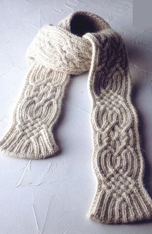 Warm Cable Knitted Scarf Pattern ~ Knitting Fr
