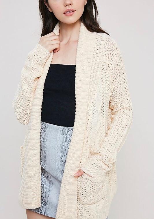 Open Front Cable Knit Sweater Cardigan - More Colors – shophear