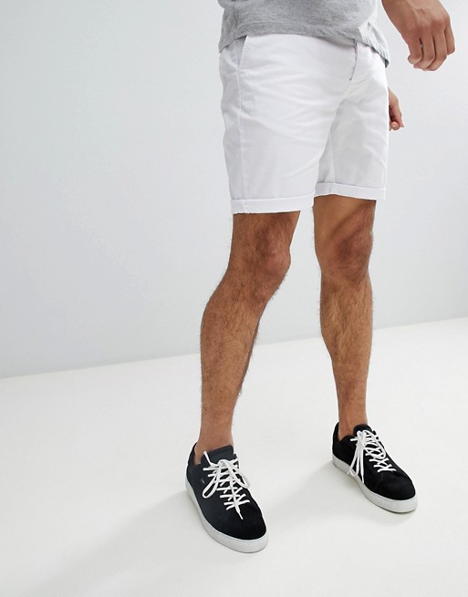 ASOS DESIGN slim chino shorts in white | AS