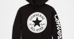 Converse Signature Chuck Taylor Patch Cropped Hoodie Girls Hoodie .