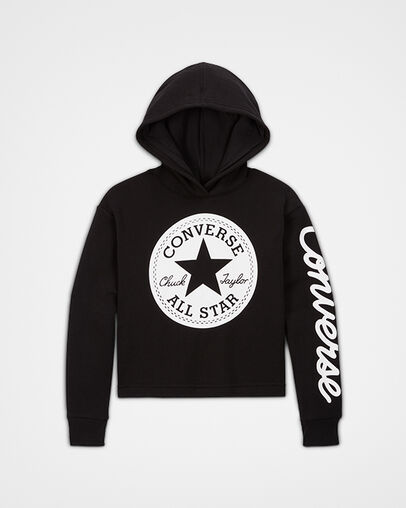 Converse Signature Chuck Taylor Patch Cropped Hoodie Girls Hoodie .