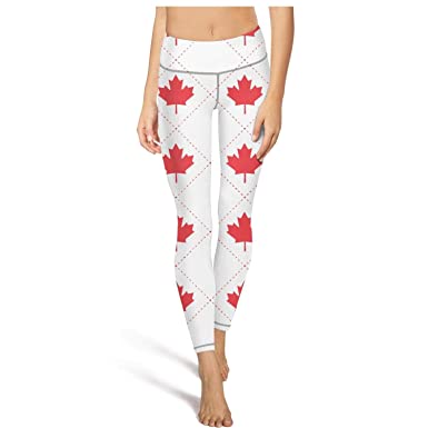 Canada Maple Leaf Pattern Running Leggings Cool Gym wear at Amazon .