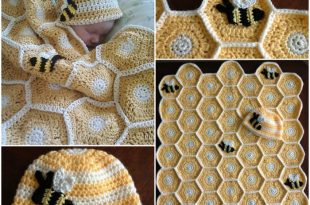 Wonderful DIY Crochet Baby Blanket and Hat S