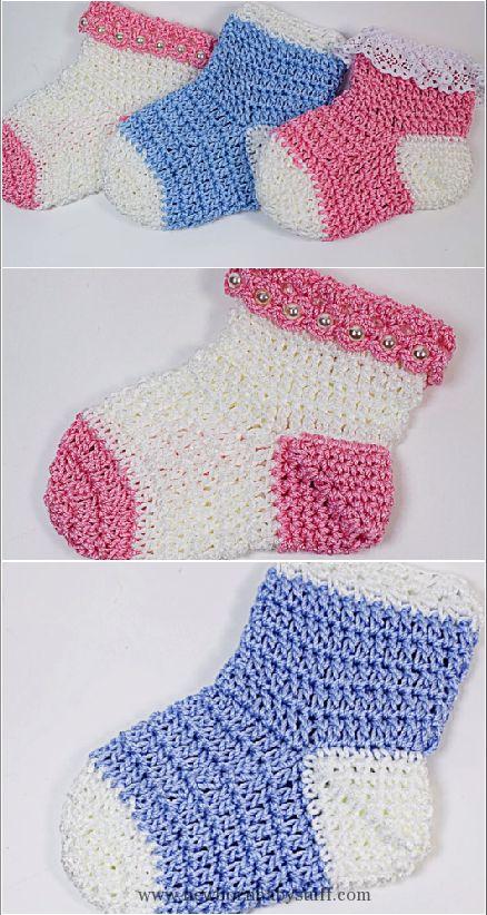 Crochet Baby Booties fast and easy baby socks.
