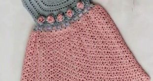 See that beautiful dress for girls. pink. crochet yarn. | Crochet .