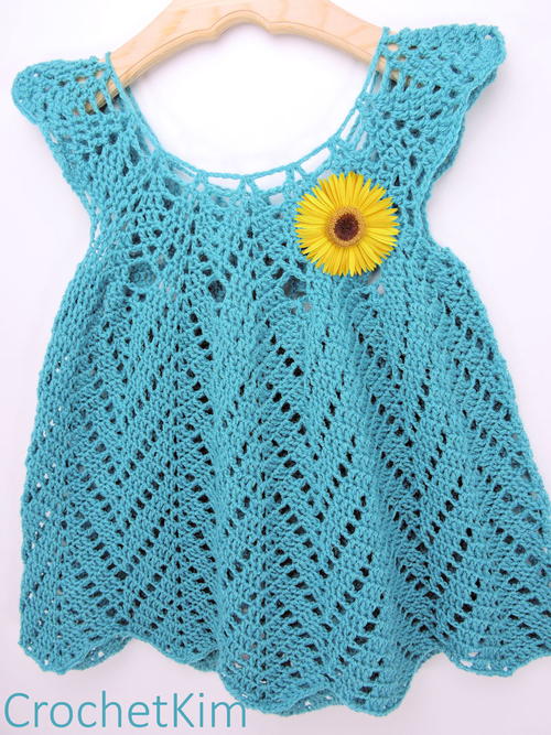 Tulip Chevrons Crochet Baby Dress | AllFreeCrochet.c