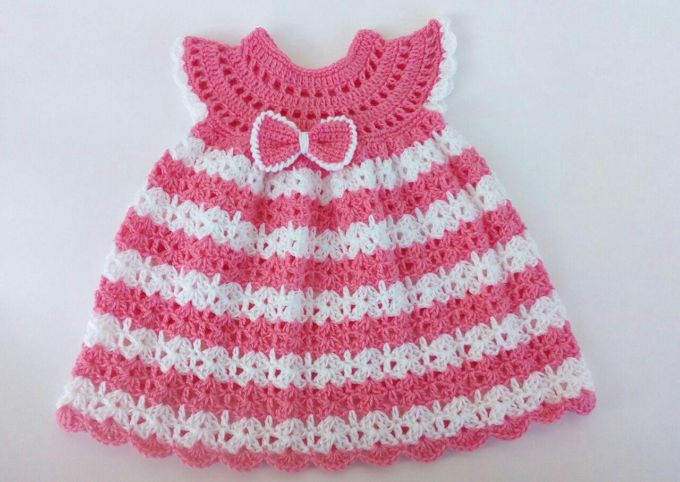 The Pink Crochet Baby Dress - Free Pattern for Cute Baby Girls .
