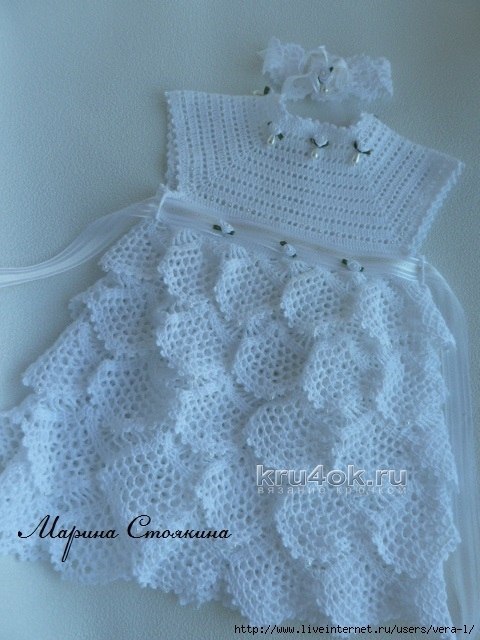 Mesh ruffles baby dress free crochet pattern ⋆ Crochet Kingd