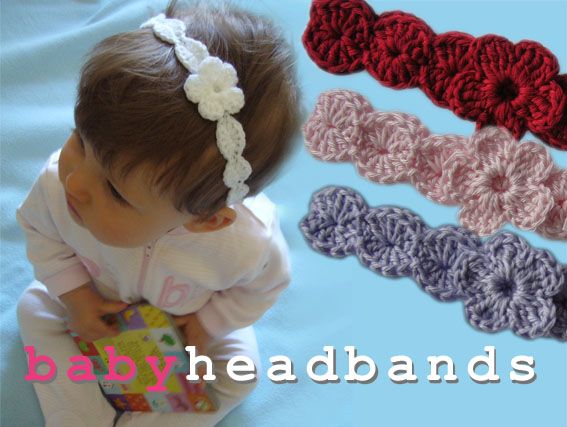 Baby Crochet Headband with Flower. See, these i would make and .