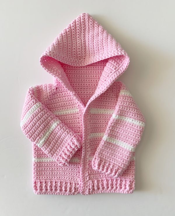 Pink Single Crochet Baby Sweater | Daisy Farm Craf