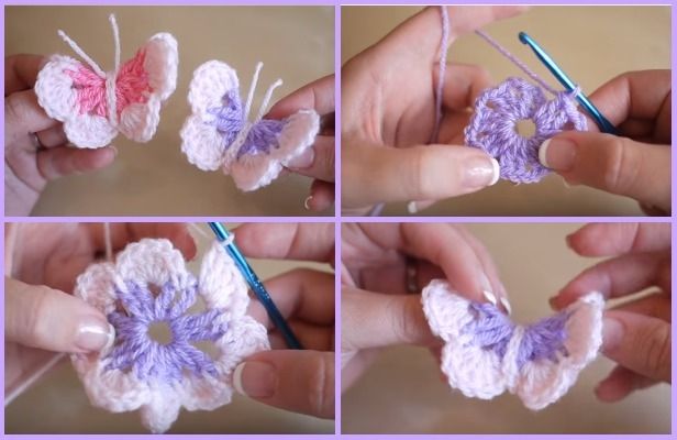 Easy Crochet 3D Butterfly Free Pattern-Video | Crochet butterfly .