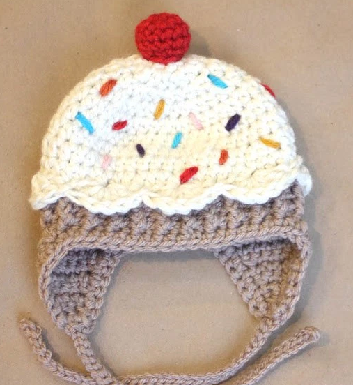 Sweet Cupcake Crochet Baby Beanie | AllFreeCrochet.c