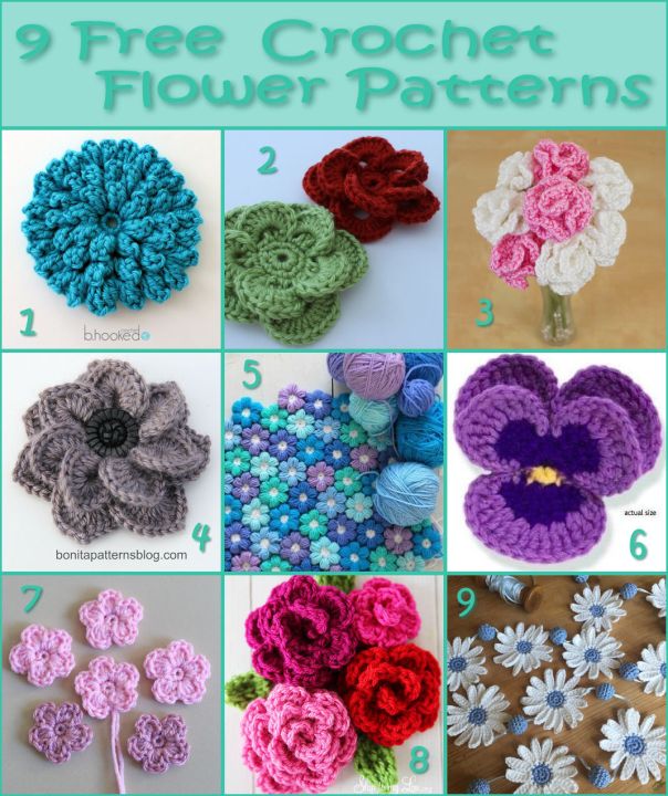 9 Free Crochet Flower Patterns