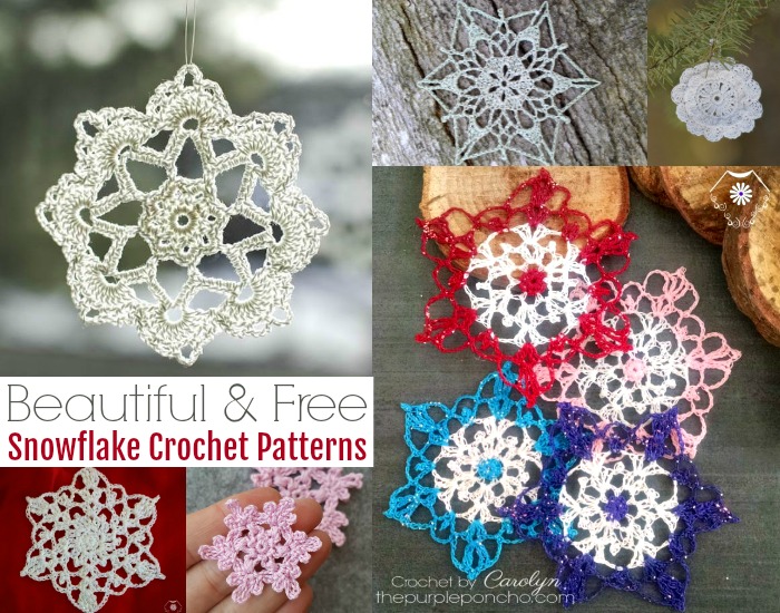 12 Beautiful & Free Snowflake Crochet Patter