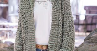 Weekend Casual Hooded Sweater Crochet Patte