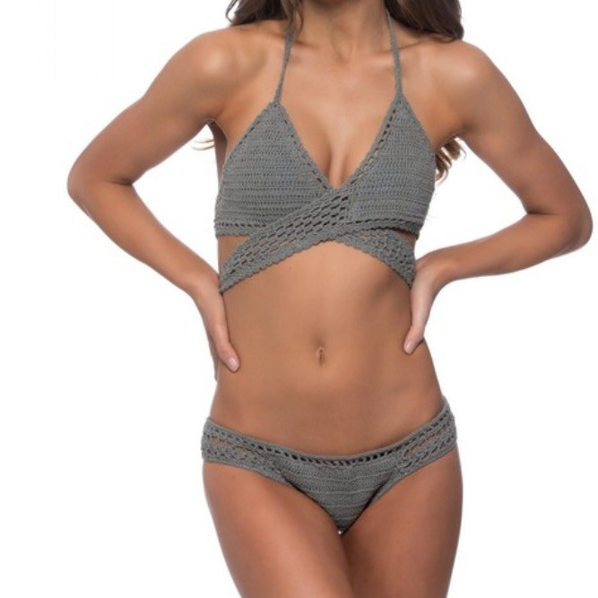 Grey Crochet Bikini Bottom – Aler