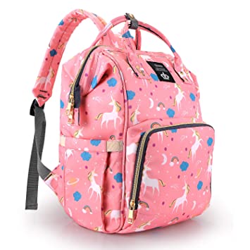 Amazon.com : Pink Unicorn Diaper Bag Backpack Multi-Function .
