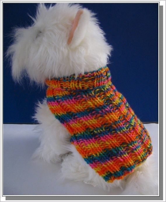 Dog Sweater Knitting pattern Very Easy to Knit Basic Ribbed PDF .