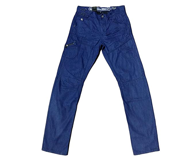 Eto Jeans 9901 EM353 Solid Blue Jean Straight Fit (W34 L34 .