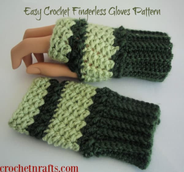 Easy Crochet Fingerless Gloves Pattern - CrochetNCraf
