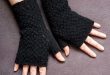 Black Lace Fingerless Gloves Knitting Pattern | AllFreeKnitting.c