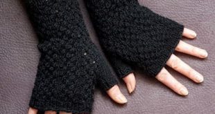 Black Lace Fingerless Gloves Knitting Pattern | AllFreeKnitting.c