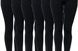6 Pack: Seamless Fleece Lined Leggings, Black, One Size at Amazon .