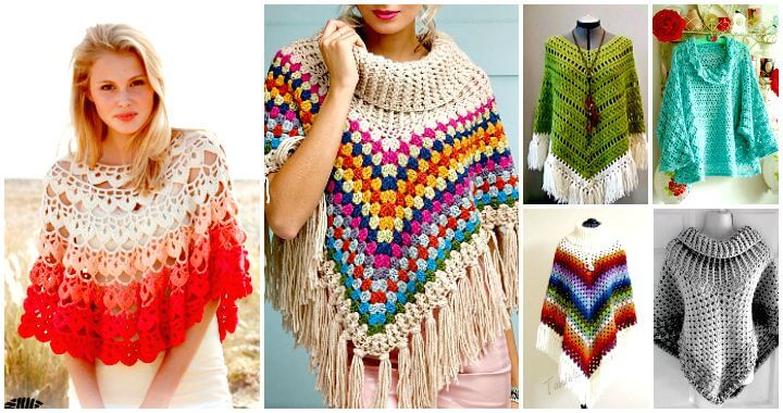 50 Free Crochet Poncho Patterns for All ⋆ DIY Craf