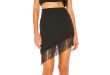 superdown Lexie Fringe Skirt Set in Black | REVOL