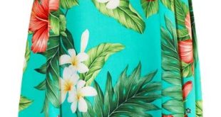 Hibiscus Tropics Ladies Hawaiian V Neck Dress in Aqua, Womens .