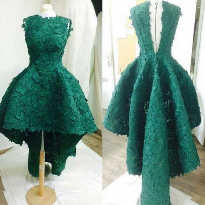 Elegant High Low Prom Dress, Dark Green | fancygirldre