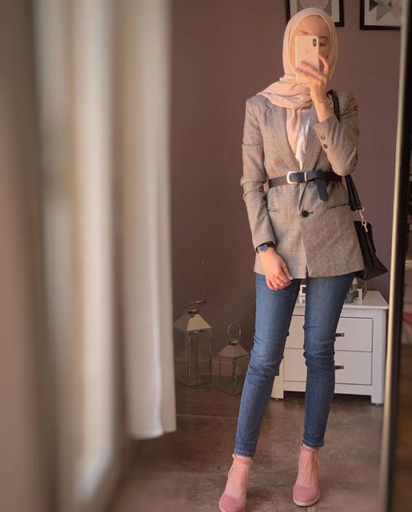 25 Pretty Hijab Outfits Ideas With Blazer | Fashionlookstyle.com .