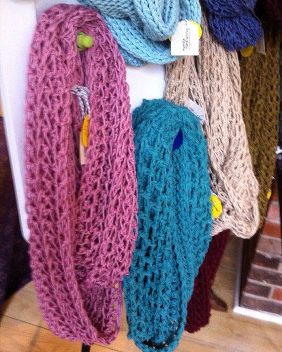 Lightweight Infinity Scarf crocheted in an by HumbleHandiworks .
