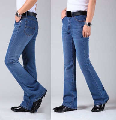 Mens Flared Leg Jeans Trousers High Waist Long Flare Jeans For Men .