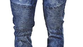 Encrypted Skinny Fit Men's Jeans; Stretch-Enhanced Moto Jeans for .