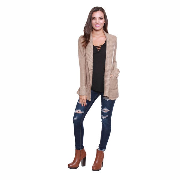 Shop Ambiance Juniors' Clothing Long Line Open Front Cardigan .