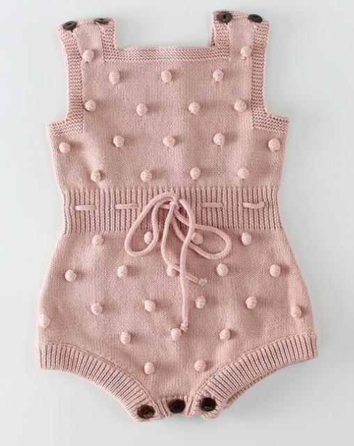 Knitted Baby Clothes Newborn Baby Rompers Handmade Pompom Baby .