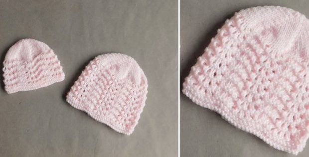 Old Shale Lace Knitted Baby Hat [FREE Knitting Patter